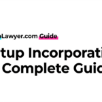 Headline hero: "Startup Incorporation: The Complete Guide" with subtitle "A StartupLawyer.com Guide" and blue/pink highlight accents on the text.