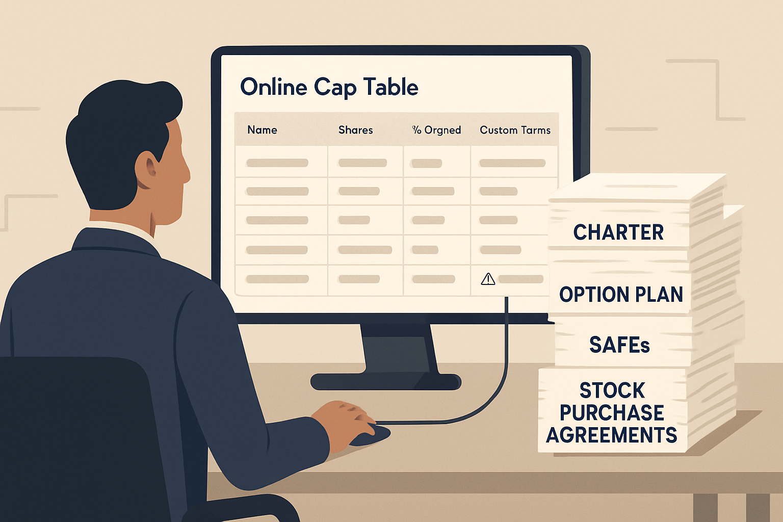 Editorial illustration modern flat vector style A founder - Startup Lawyer