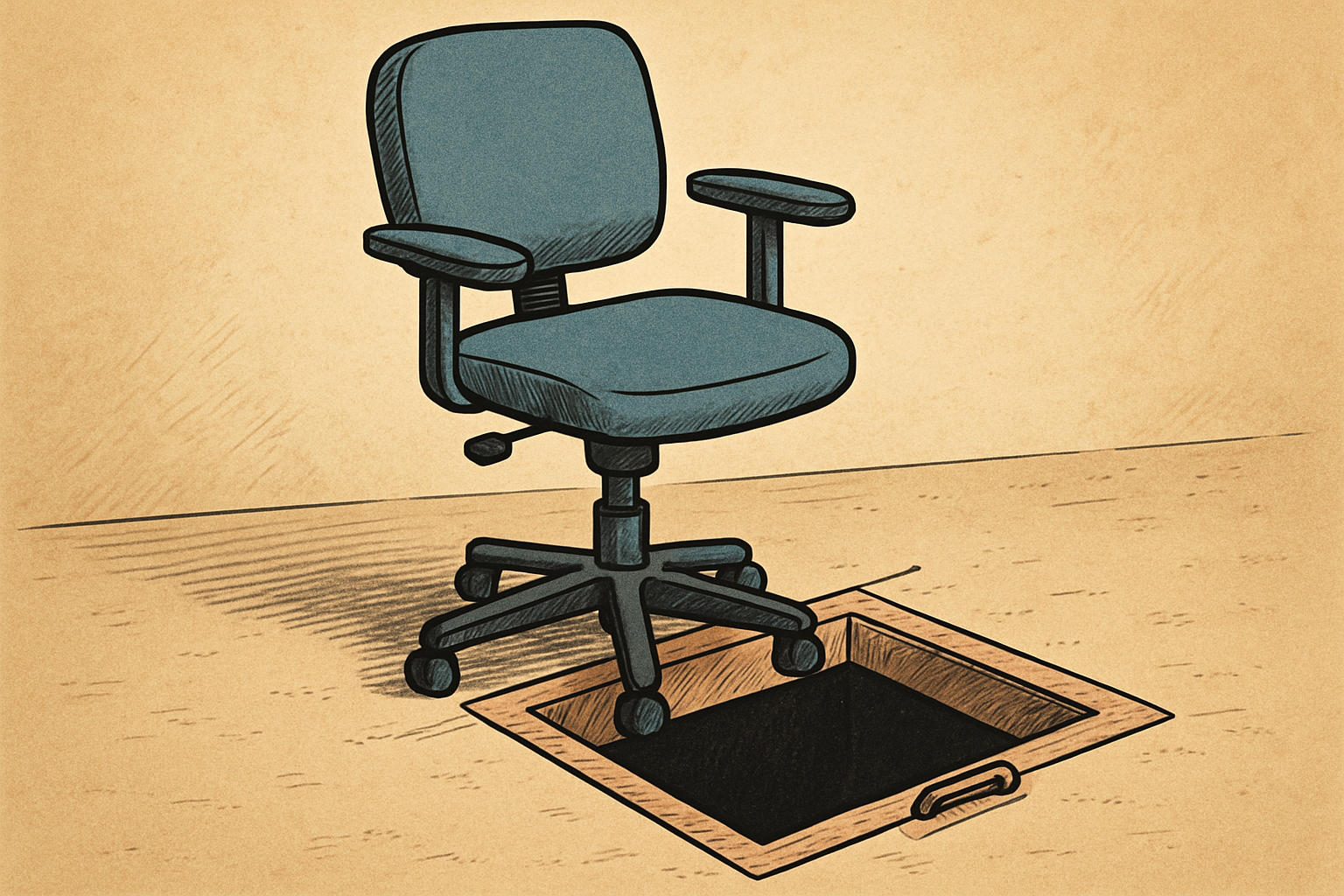 office chair with a trap door below - Startup Lawyer